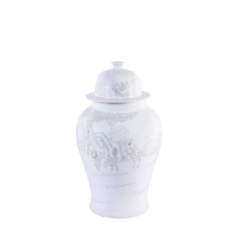 XXI secolo e contemporaneo Vaso tempio per bambini con pittura a inchiostro in vendita