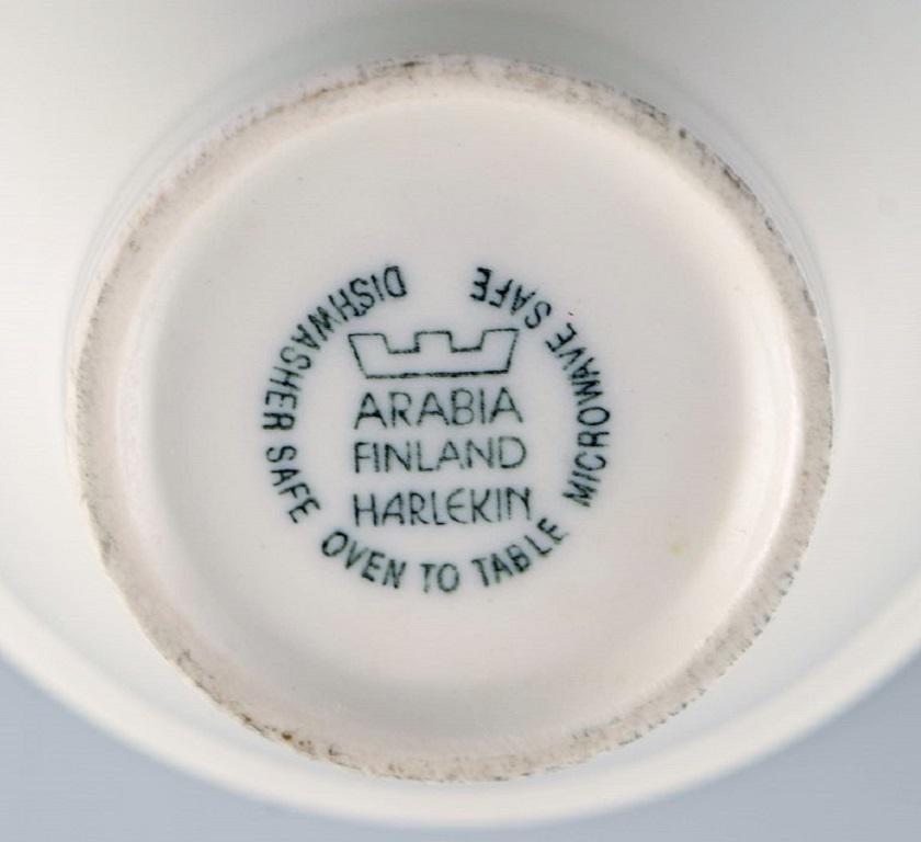 Scandinavian Modern Inkeri Leivo '1944-2010' for Arabia, Eight Harlequin Bowls in Porcelain For Sale