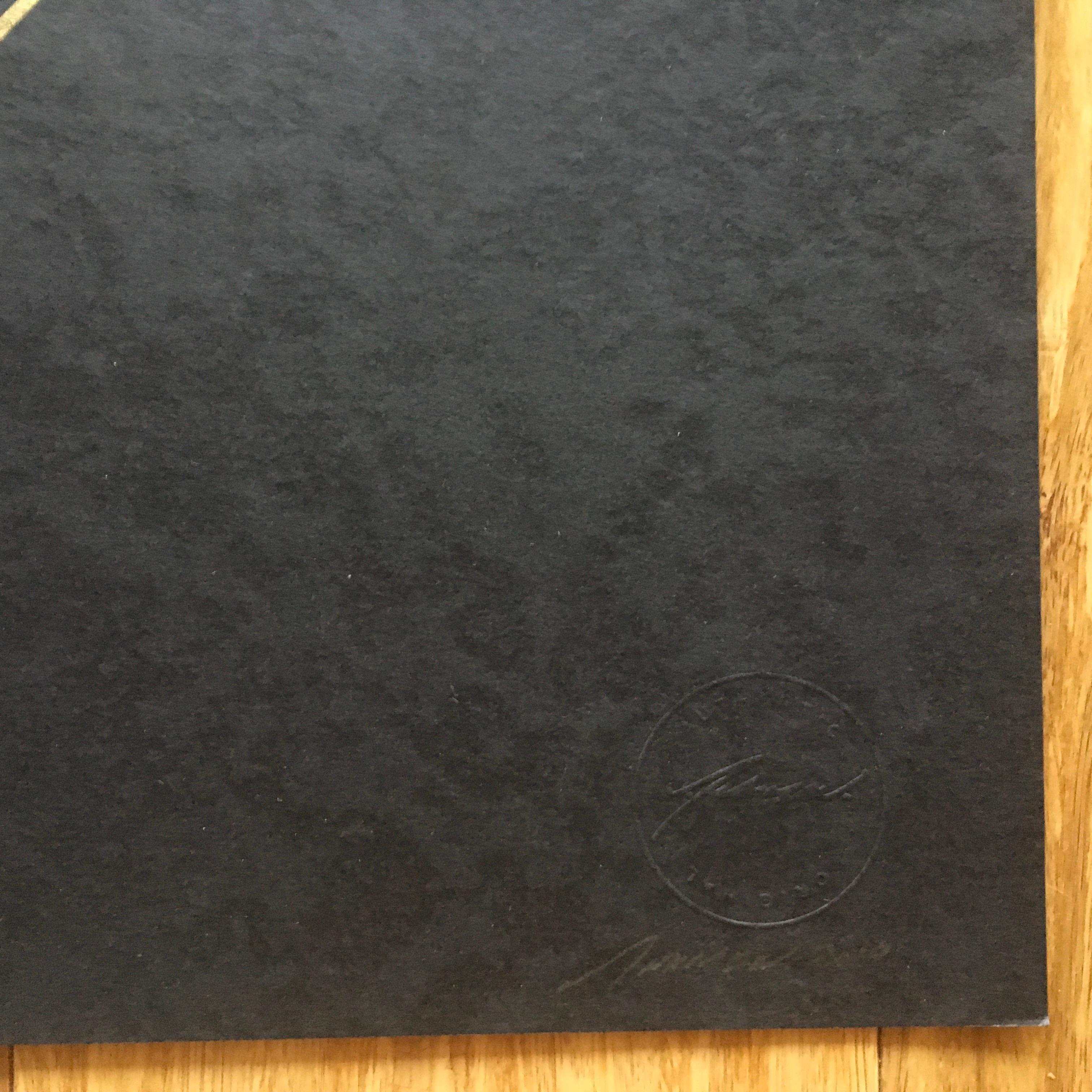 Paravent Royal Confession II, sérigraphie sur carbone de pierre de Gmund, édition limitée - Noir Abstract Print par Inkman