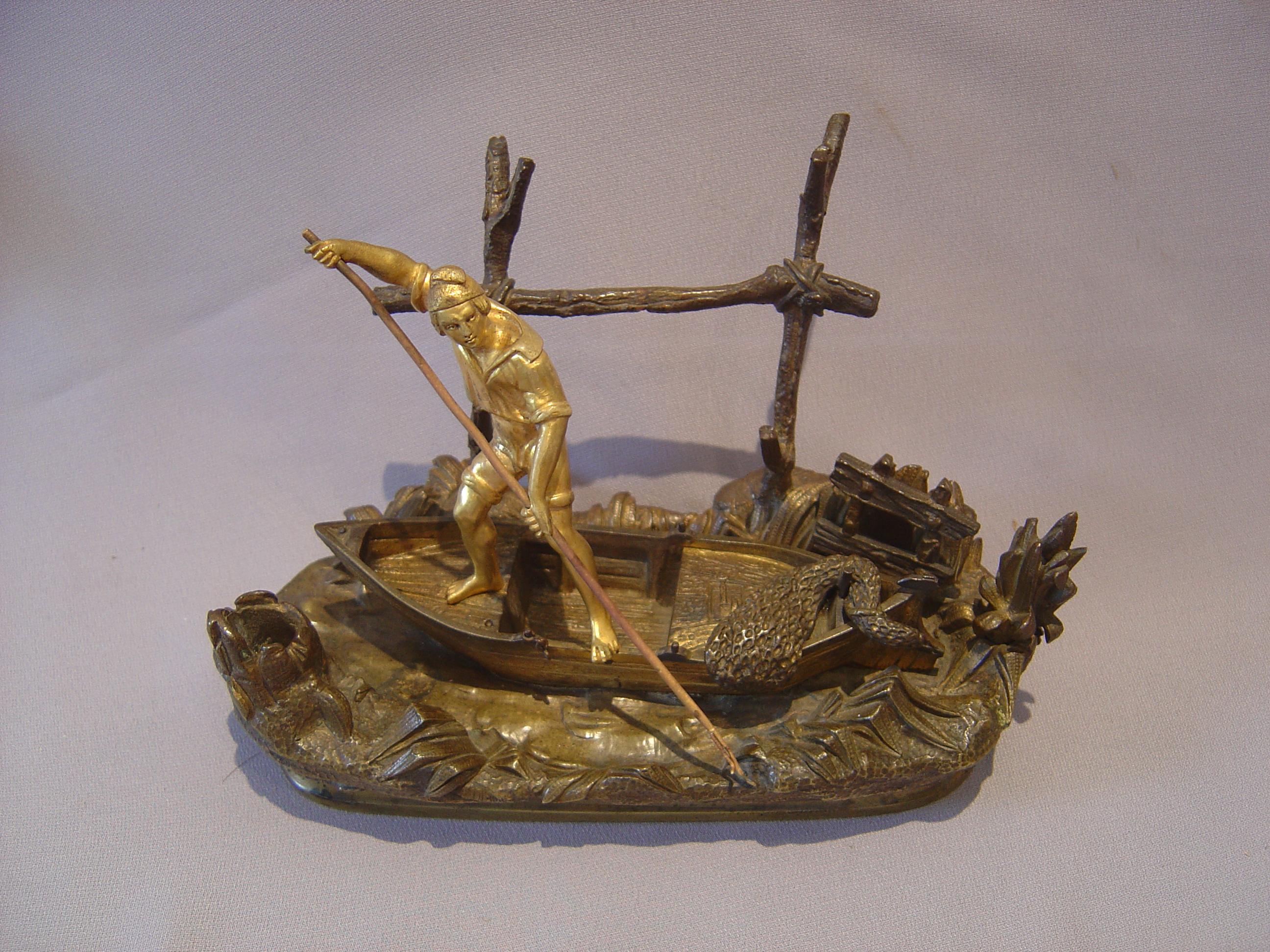 Grand Tour Inkstand of Neopolitan Fisherman For Sale