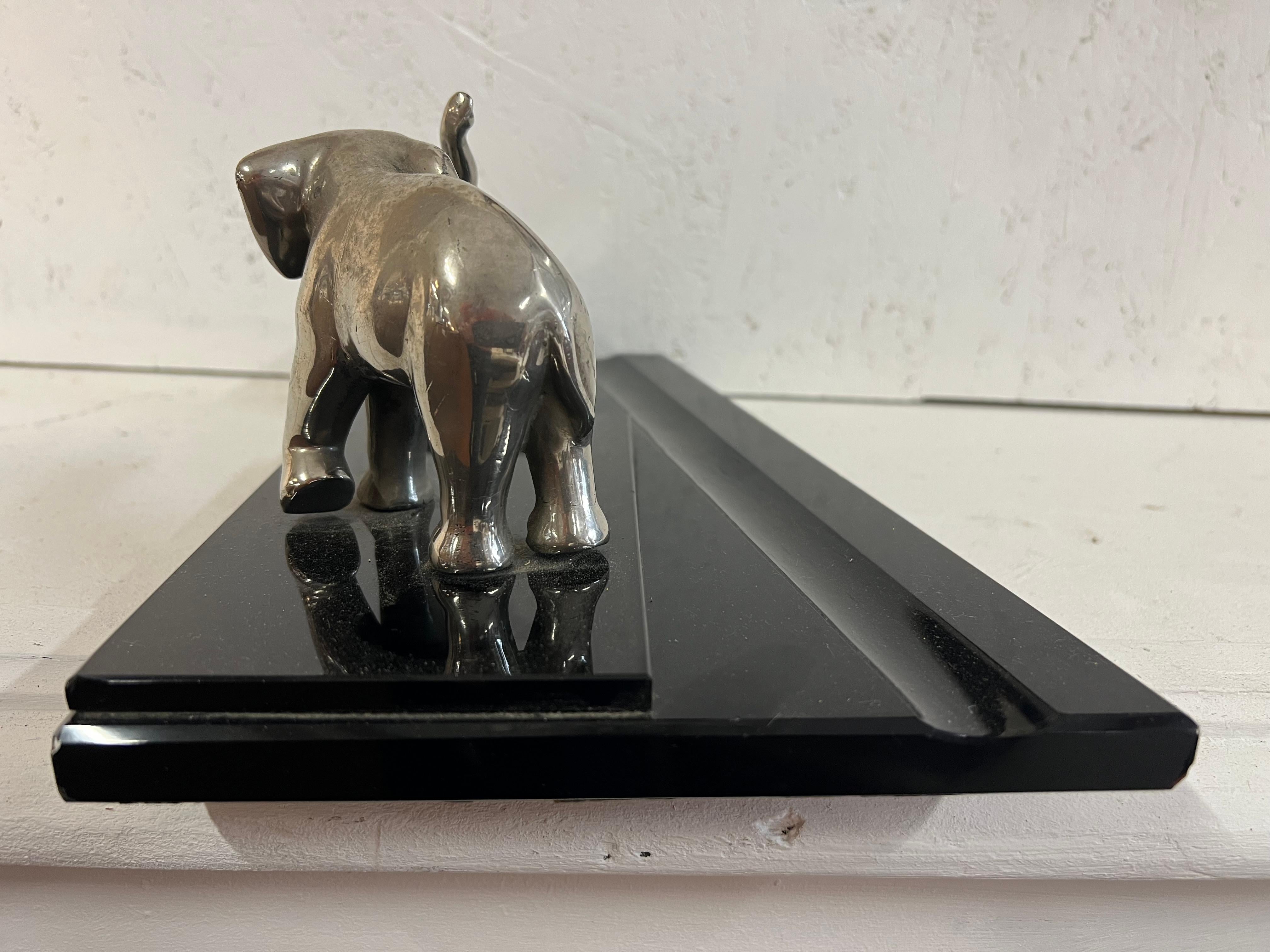 Inkwell 1930s, Elephant Bronze Sculpture 3