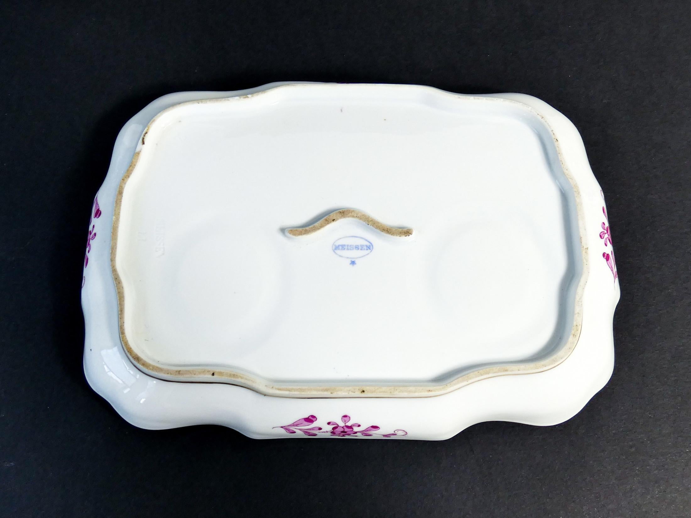 Inkwell and Dust Box in Meissen Porcelain, Carl Teichert, Germany, Late 19th C 5