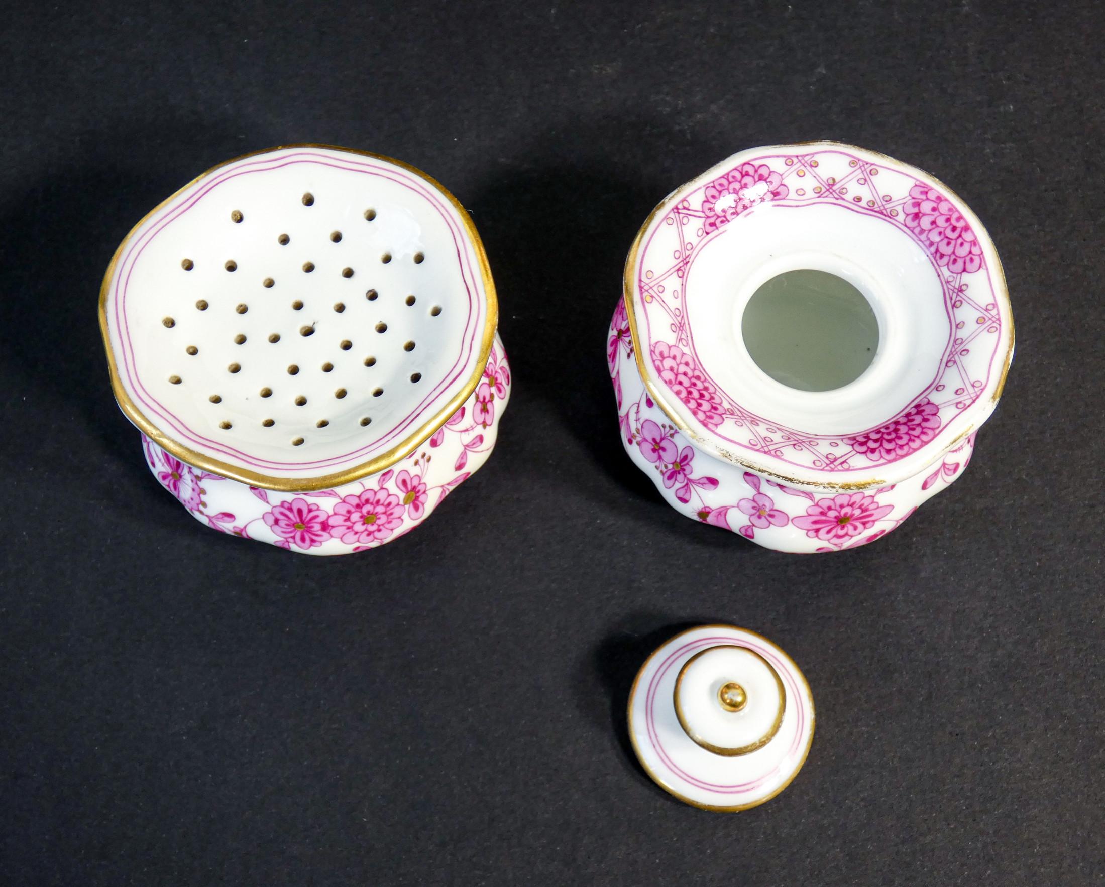 Inkwell and Dust Box in Meissen Porcelain, Carl Teichert, Germany, Late 19th C 2