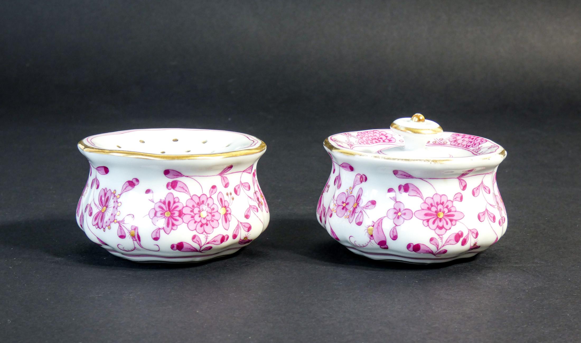 Inkwell and Dust Box in Meissen Porcelain, Carl Teichert, Germany, Late 19th C 3