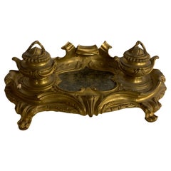 Inkwell in bronze louis XV style