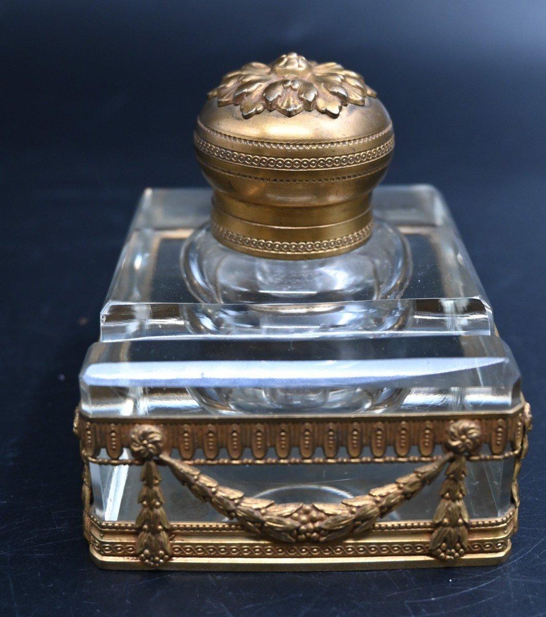 Napoleone III Calamaio in bronzo dorato e cristallo, XIX secolo in vendita