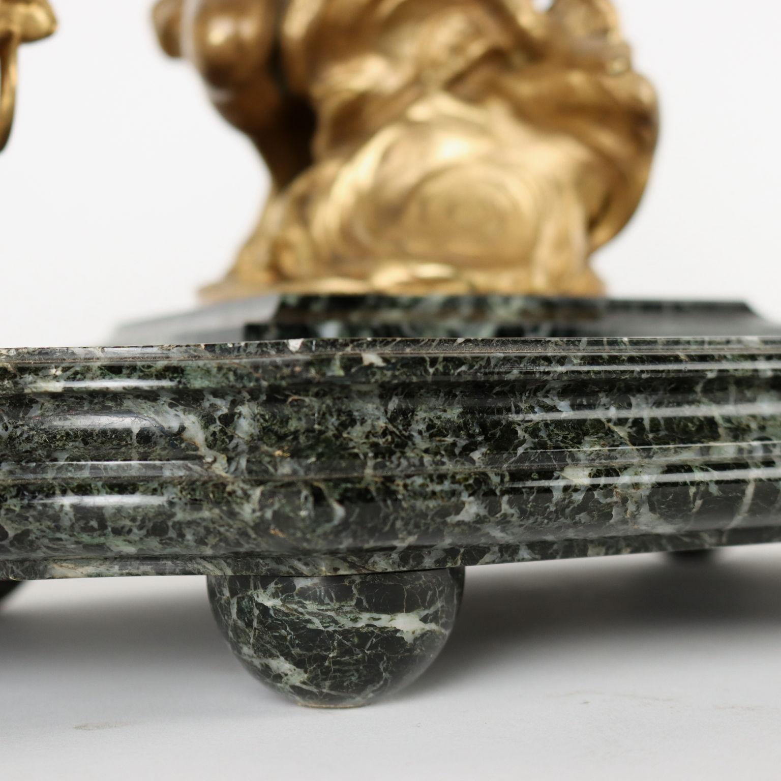 Inkwell in Marble and Bronze by Jean-Marie Pigalle, 19th Century For Sale 7