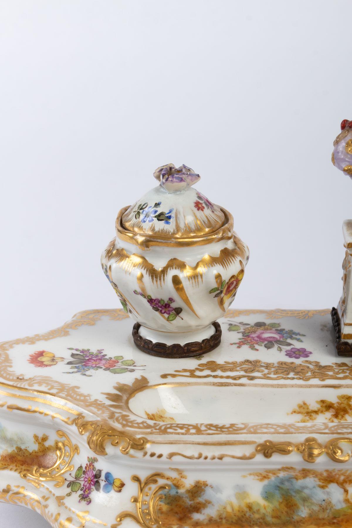 antique porcelain inkwell