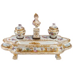 Inkwell in Meissen Porcelain, 19th Century