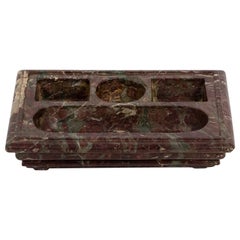 Antique Inkwell in Red Levanto Marble, 18th Century