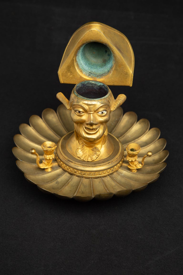Inkwell in the Shape of a Country Gentleman with Tilting Hat For Sale ...