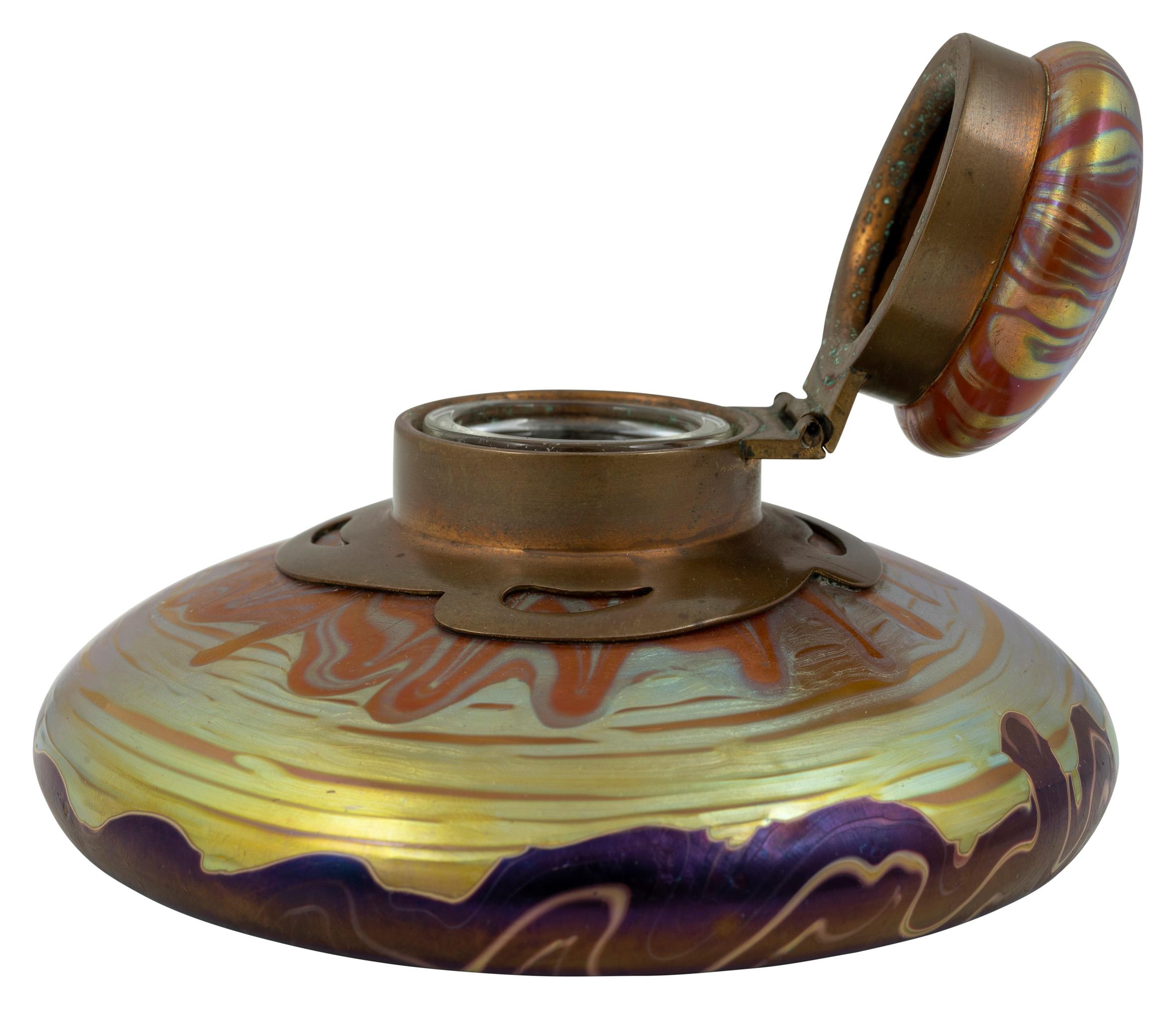 Early 20th Century Inkwell Loetz Art Noveau, circa 1900 For Sale