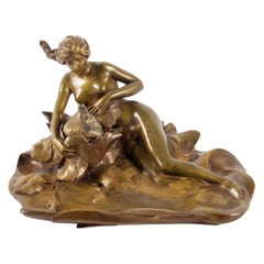 Inkwell of Maurice Bouval in Bronze, Founder Collin