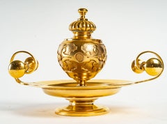 Tintenfass aus vergoldeter Bronze aus dem XIX. Jahrhundert
