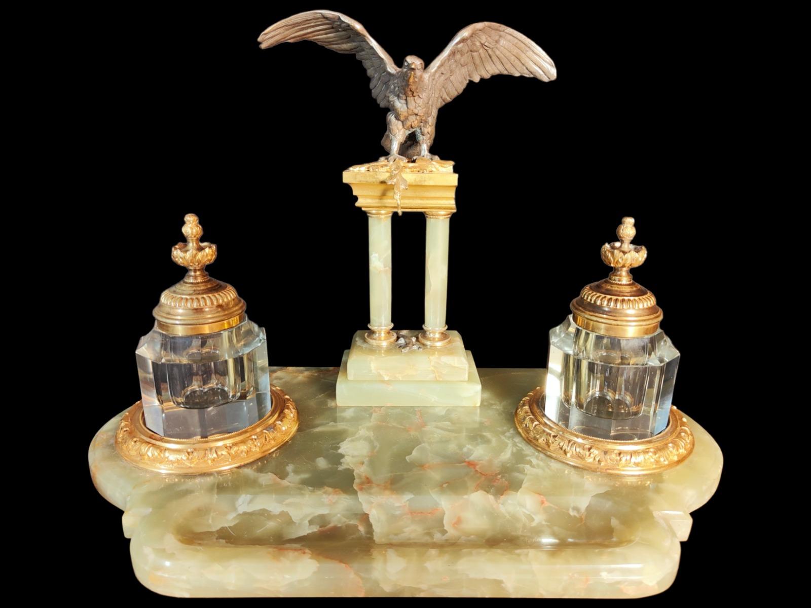 Inkwell Onyx France-Russia, 19th Century For Sale 1