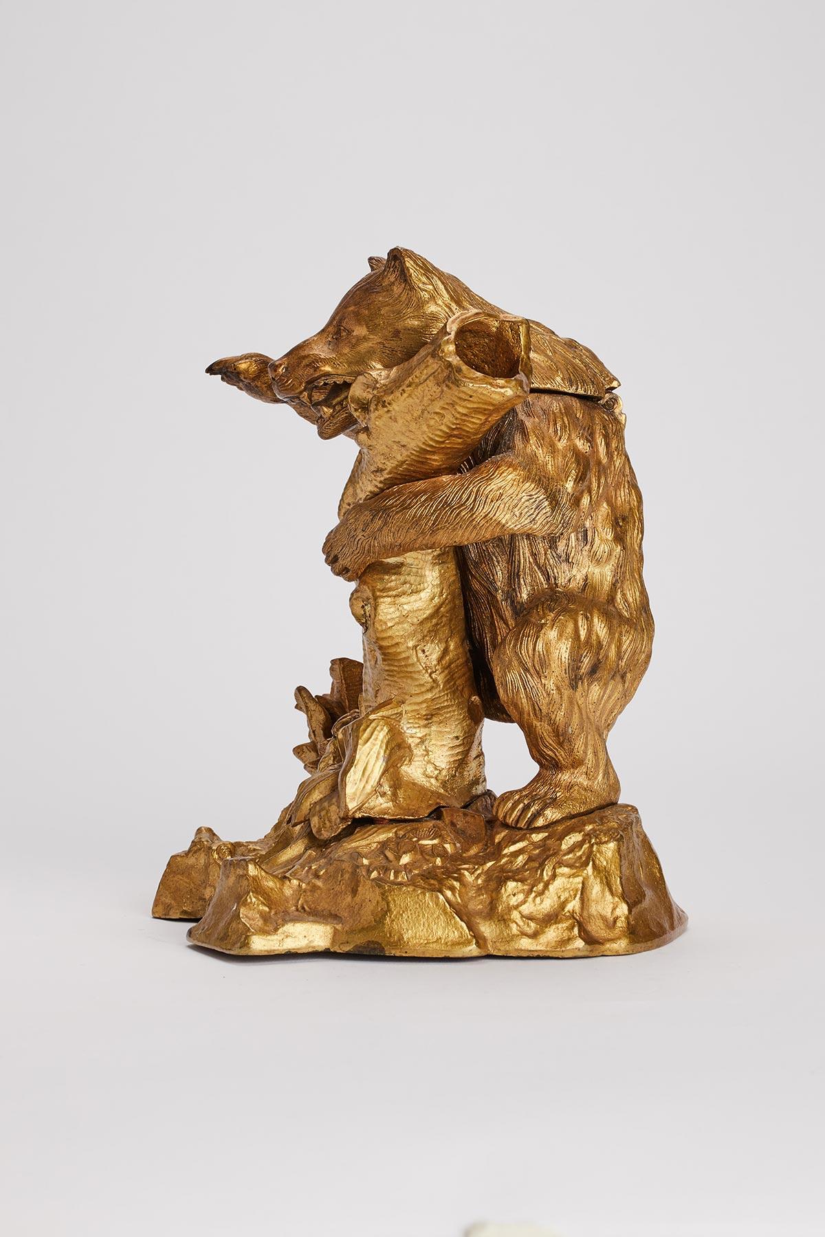 Russian Inkwell Representing a Bear, Russia, 1880