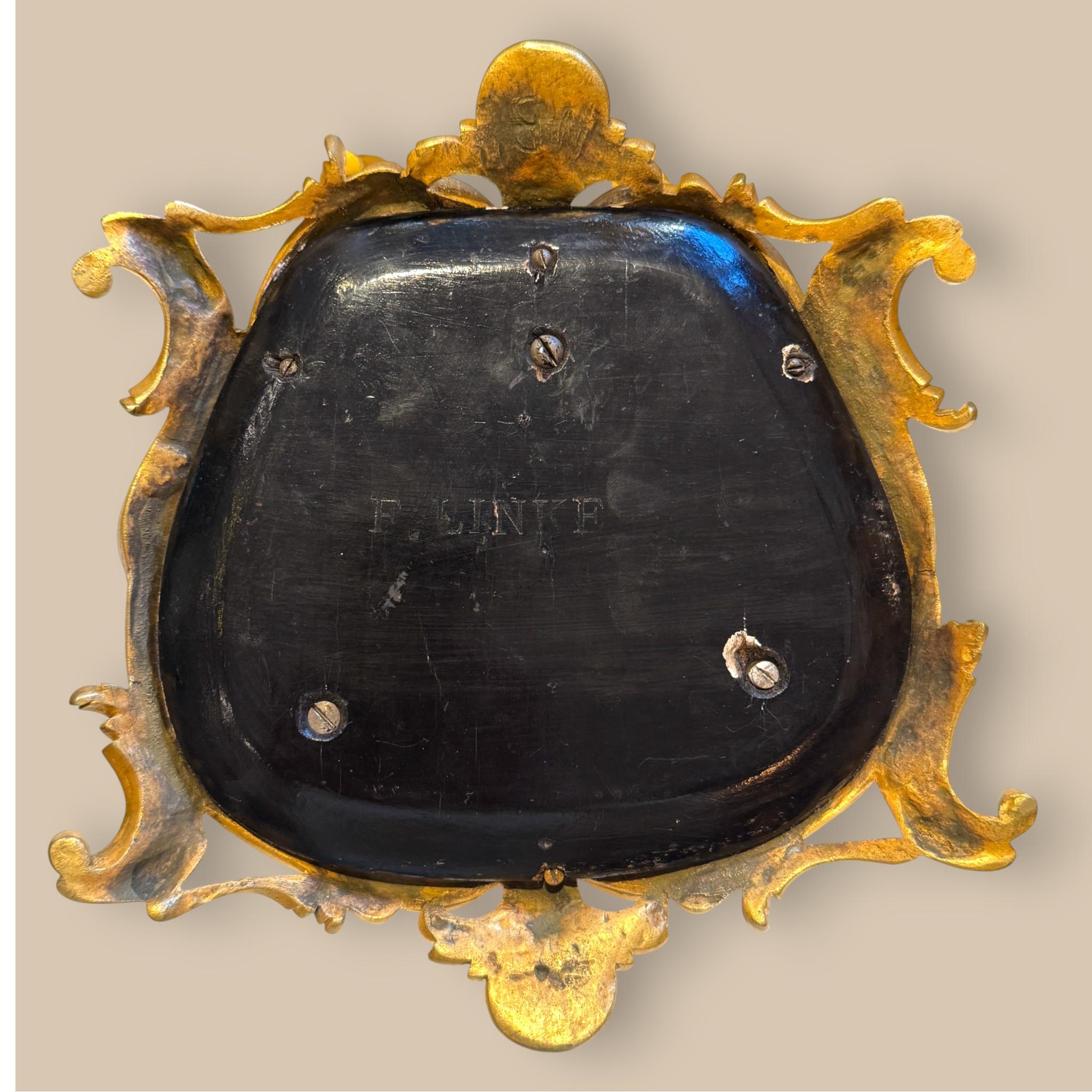 Inkwell signed by François Linke, Gilt Bronze and Lacquer, 19th Century in vendita 5