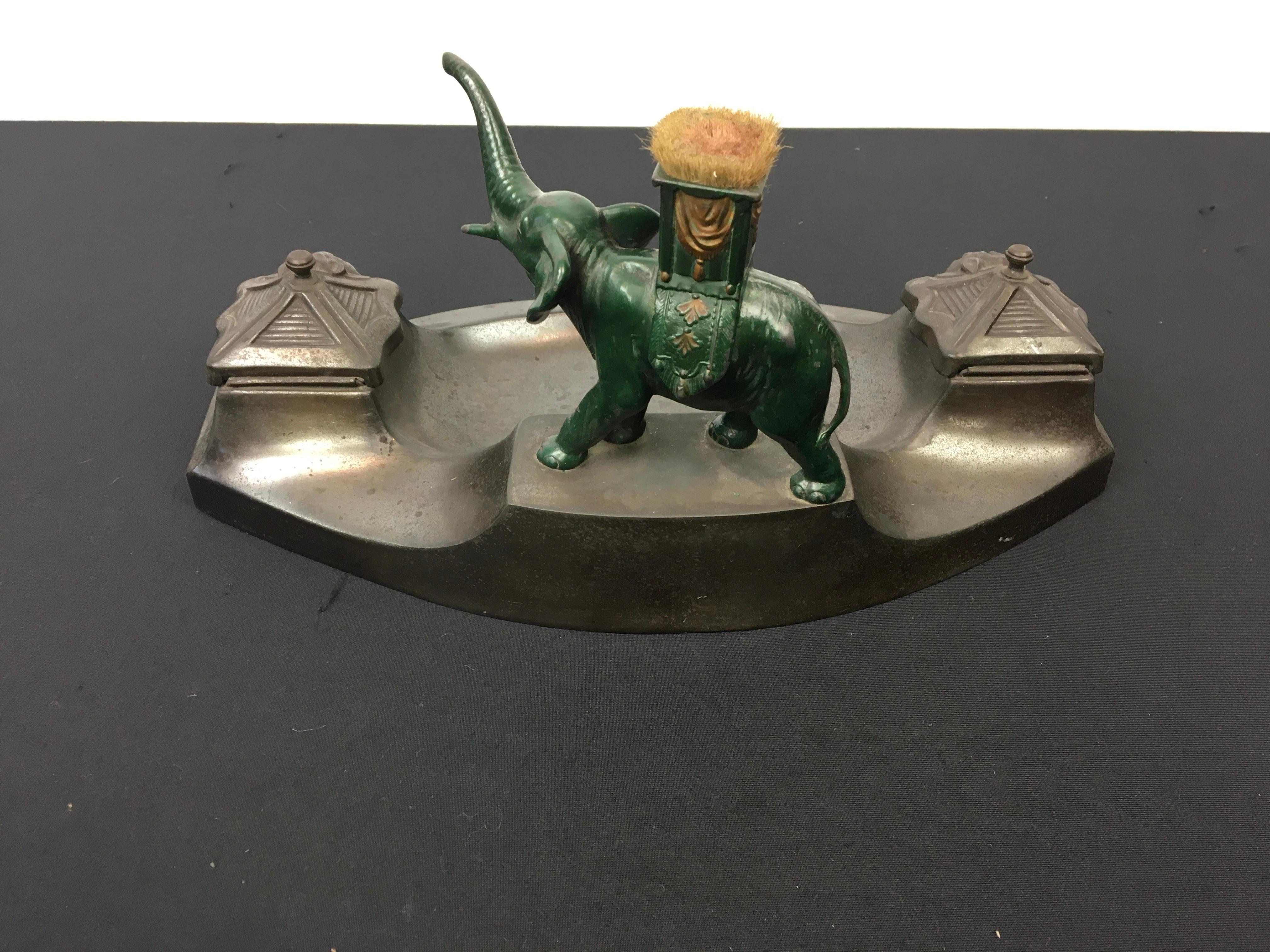 Inkwell with Elephant, 1930s For Sale 4