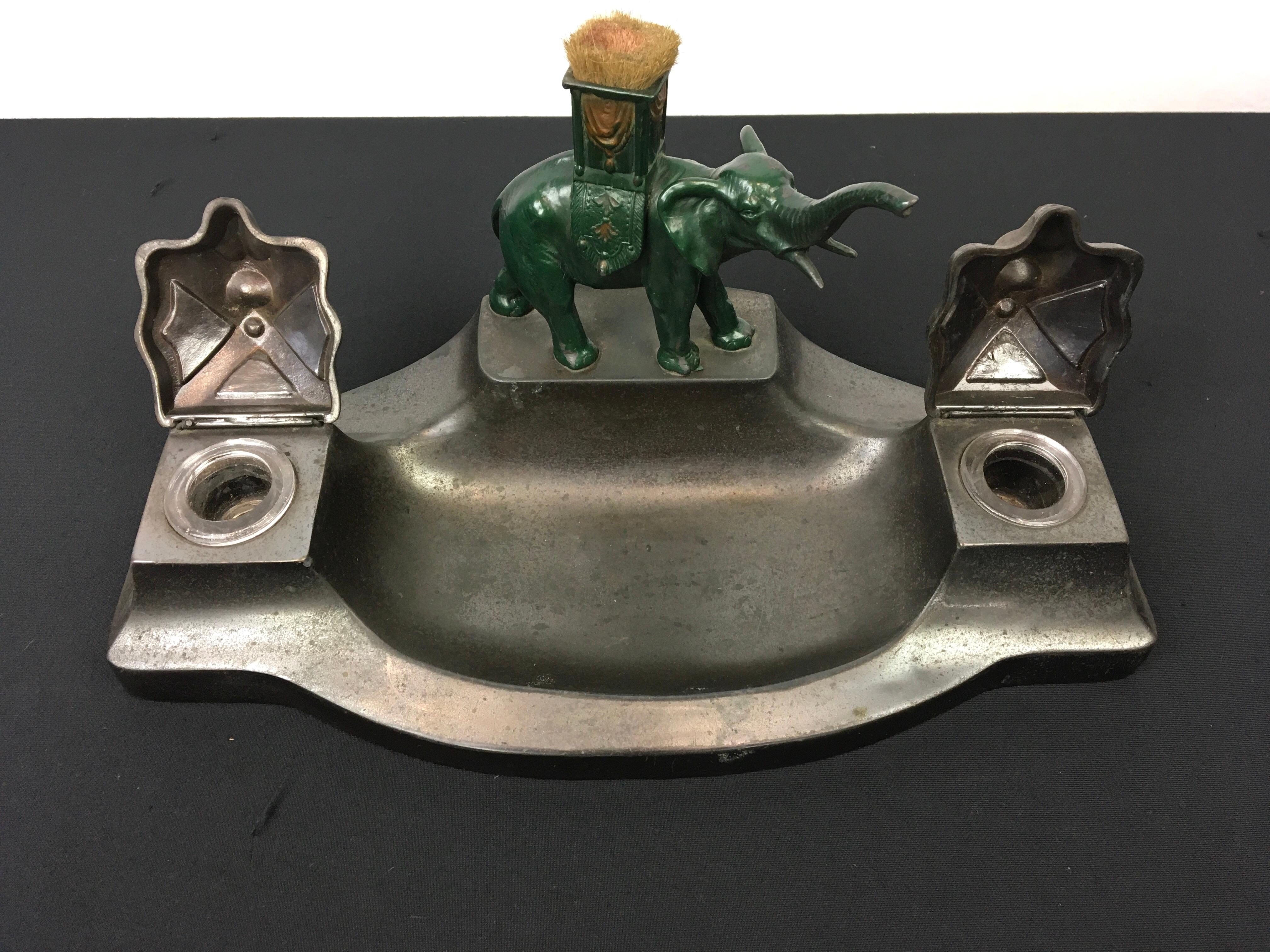 Inkwell with Elephant, 1930s For Sale 1
