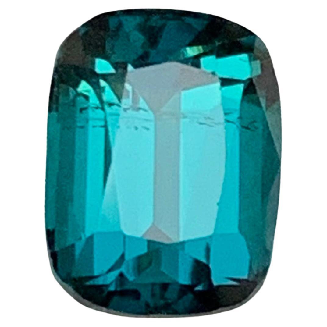 Inky Blue Natural Tourmaline Ring Loose Gemstone 1.90Ct Cushion Cut for Jewelry