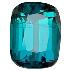 Inky Blue Natural Tourmaline Ring Loose Gemstone 1.90Ct Cushion Cut for Jewelry