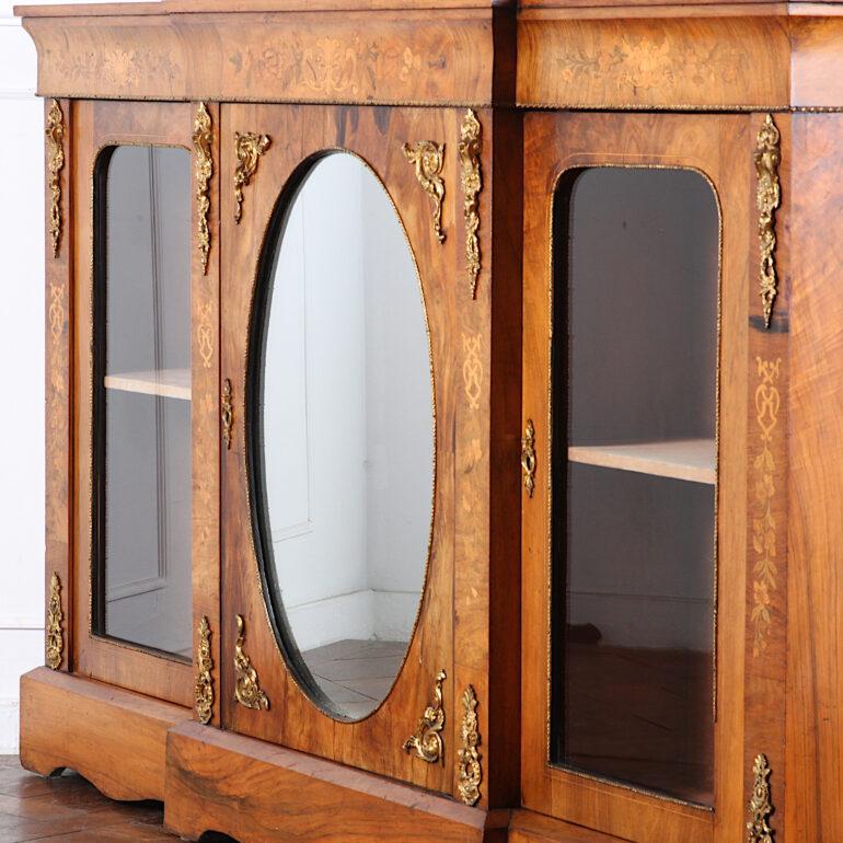 Late 19th Century Inlaid 3-Door Breakfront Sideboard