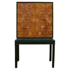 Inlaid and Stained Birch Berlin Deko Cabinet