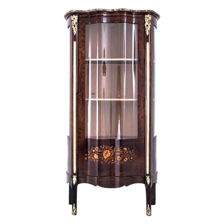 Inlaid Antique Display Cabinet, France, circa 1880, After Renovation