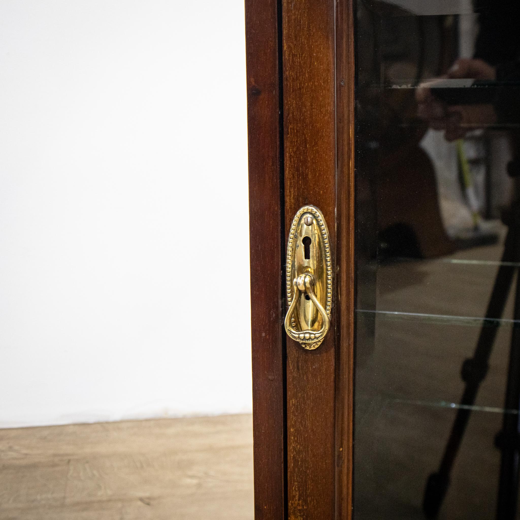 Mahogany Inlaid Art Nouveau Glazed Display or Side Cabinet For Sale