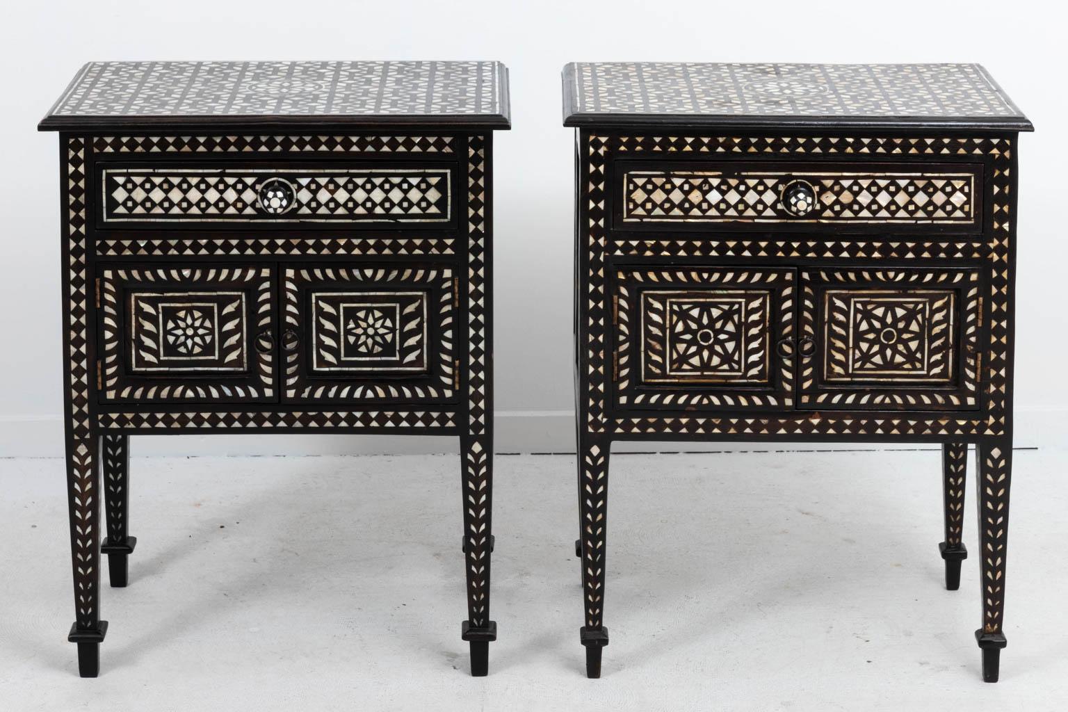 Inlay Inlaid Bedside Tables For Sale