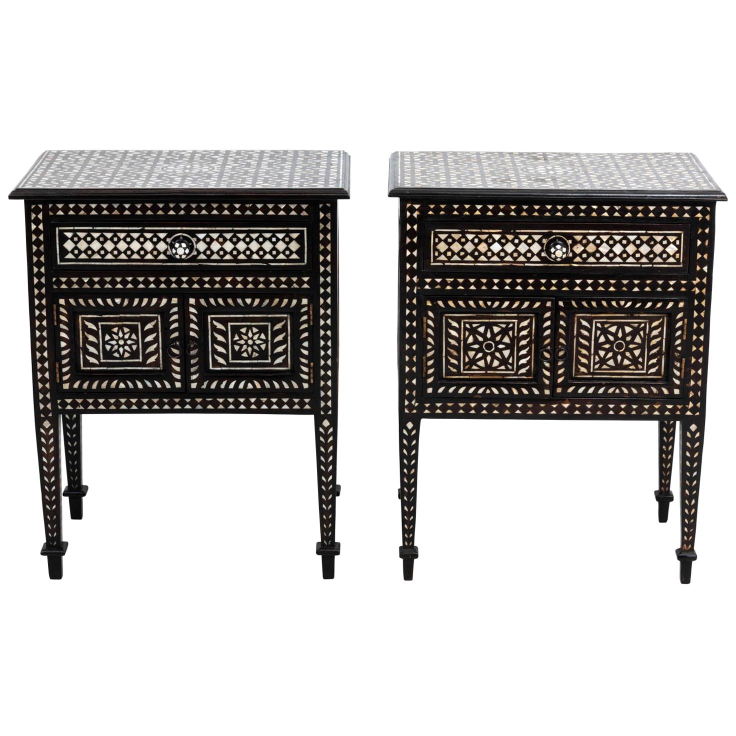 Inlaid Bedside Tables For Sale