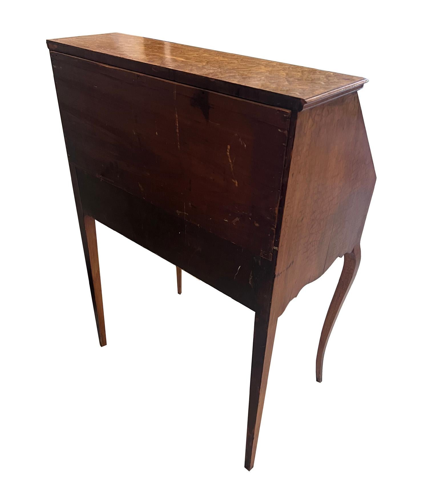 Inlaid Birdseye Maple Secretary Desk 19th Century 5