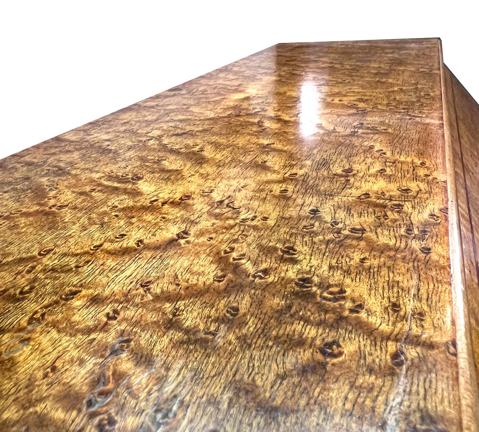 Late Victorian Inlaid Birdseye Maple Secretary Desk 19th Century