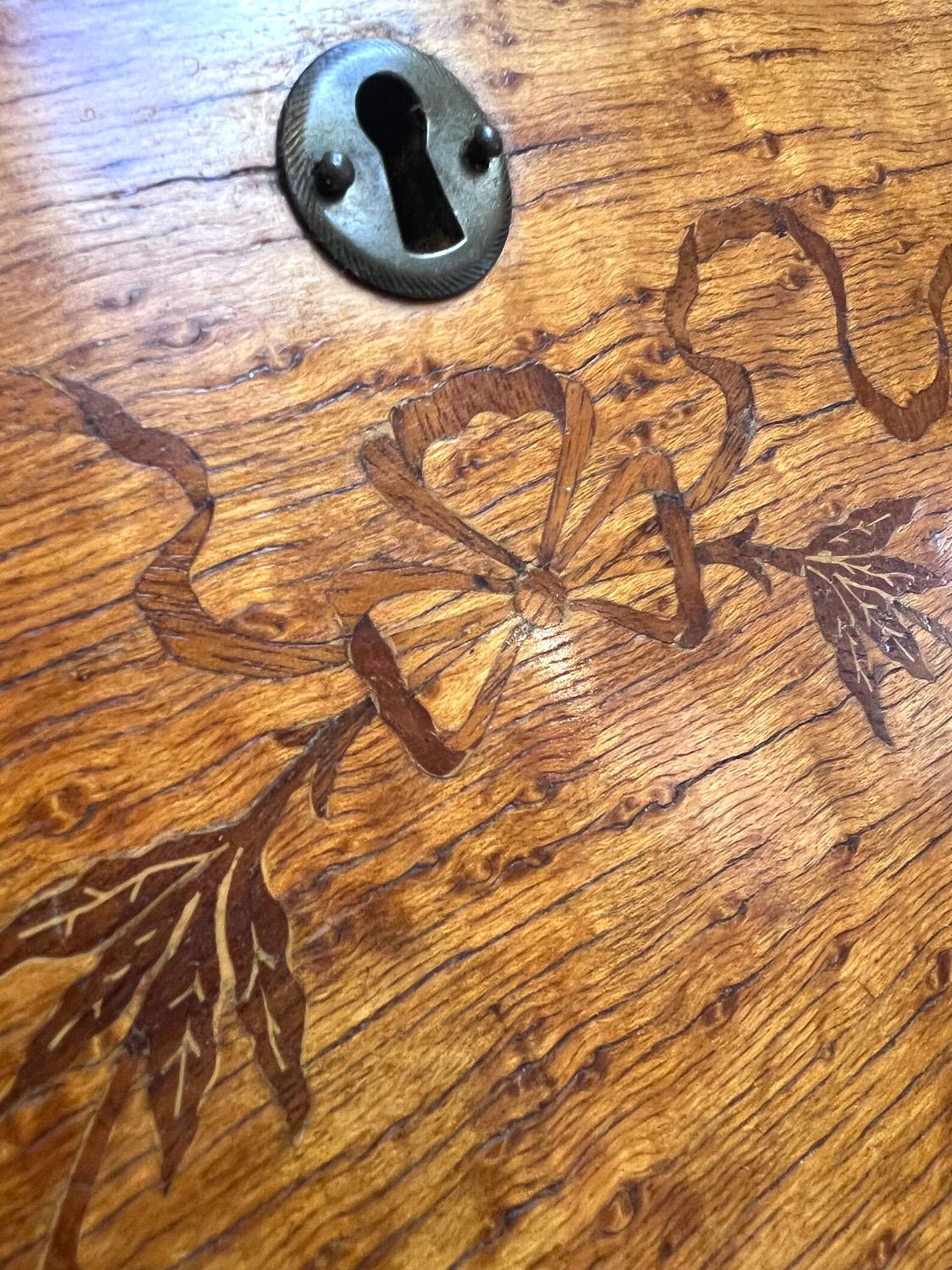 Hand-Crafted Inlaid Birdseye Maple Secretary Desk 19th Century
