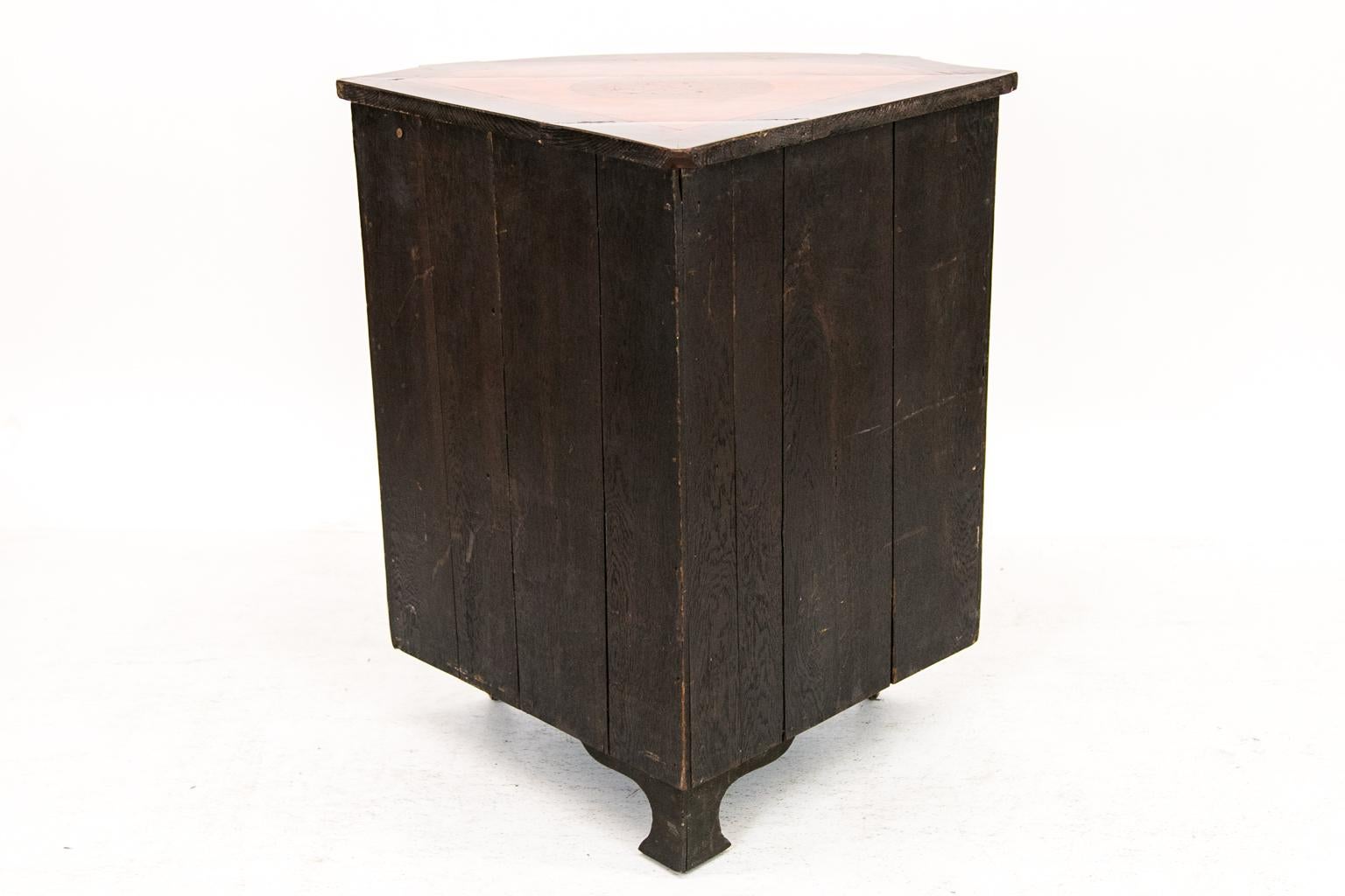 Inlaid Bow Front Corner Cabinet For Sale 5