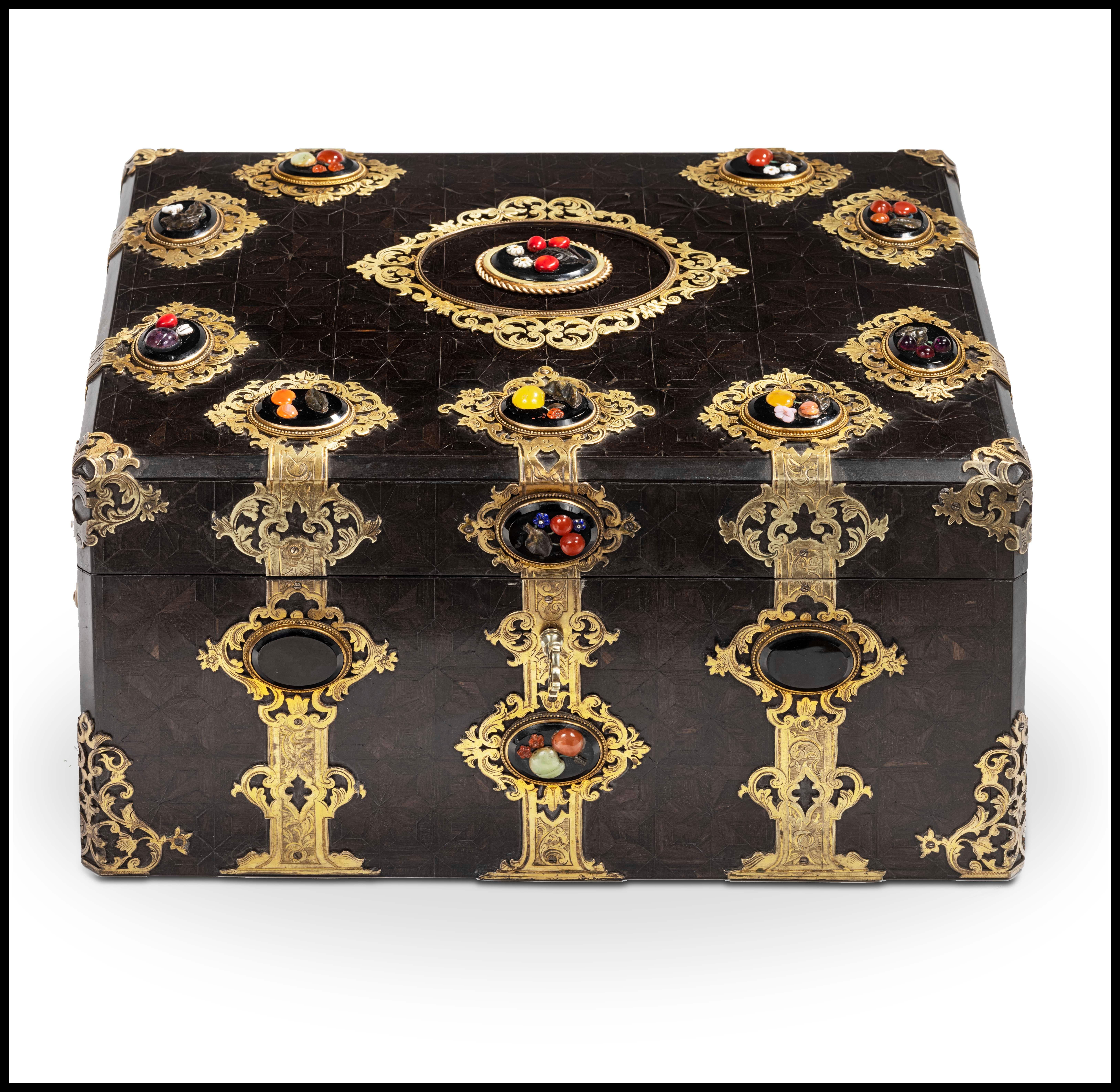Rococo Inlaid Box by Alphonse Giroux & Cie For Sale