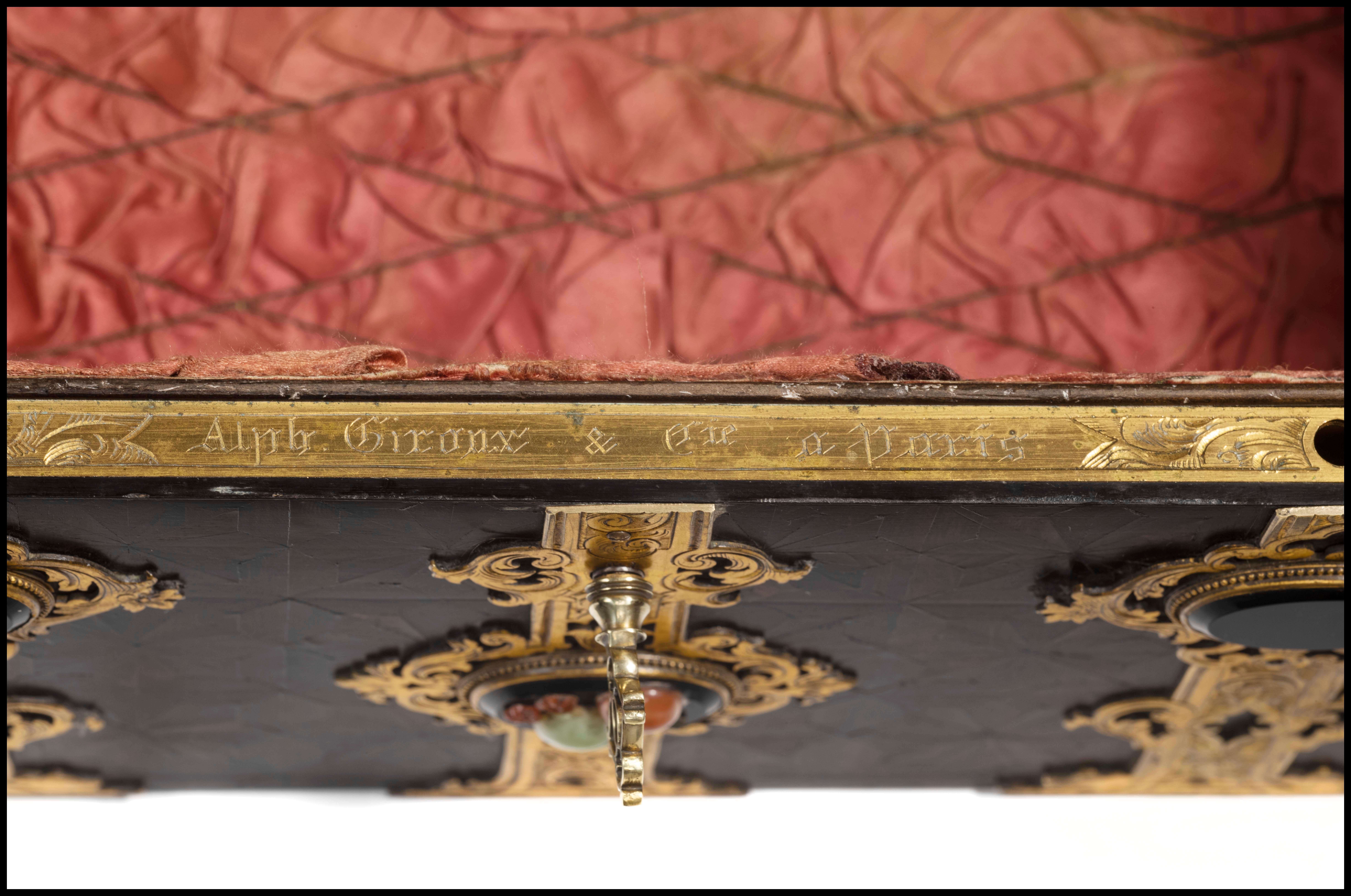 Ebonized Inlaid Box by Alphonse Giroux & Cie For Sale