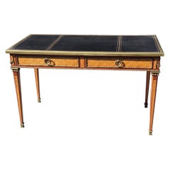 Inlaid Bronze Mounted Directoire Style Leather Top Writing Desk