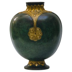 Inlaid bronze vase by Christofle