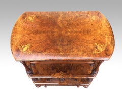 Inlaid Burr Walnut Antique Canterbury Magazine Table