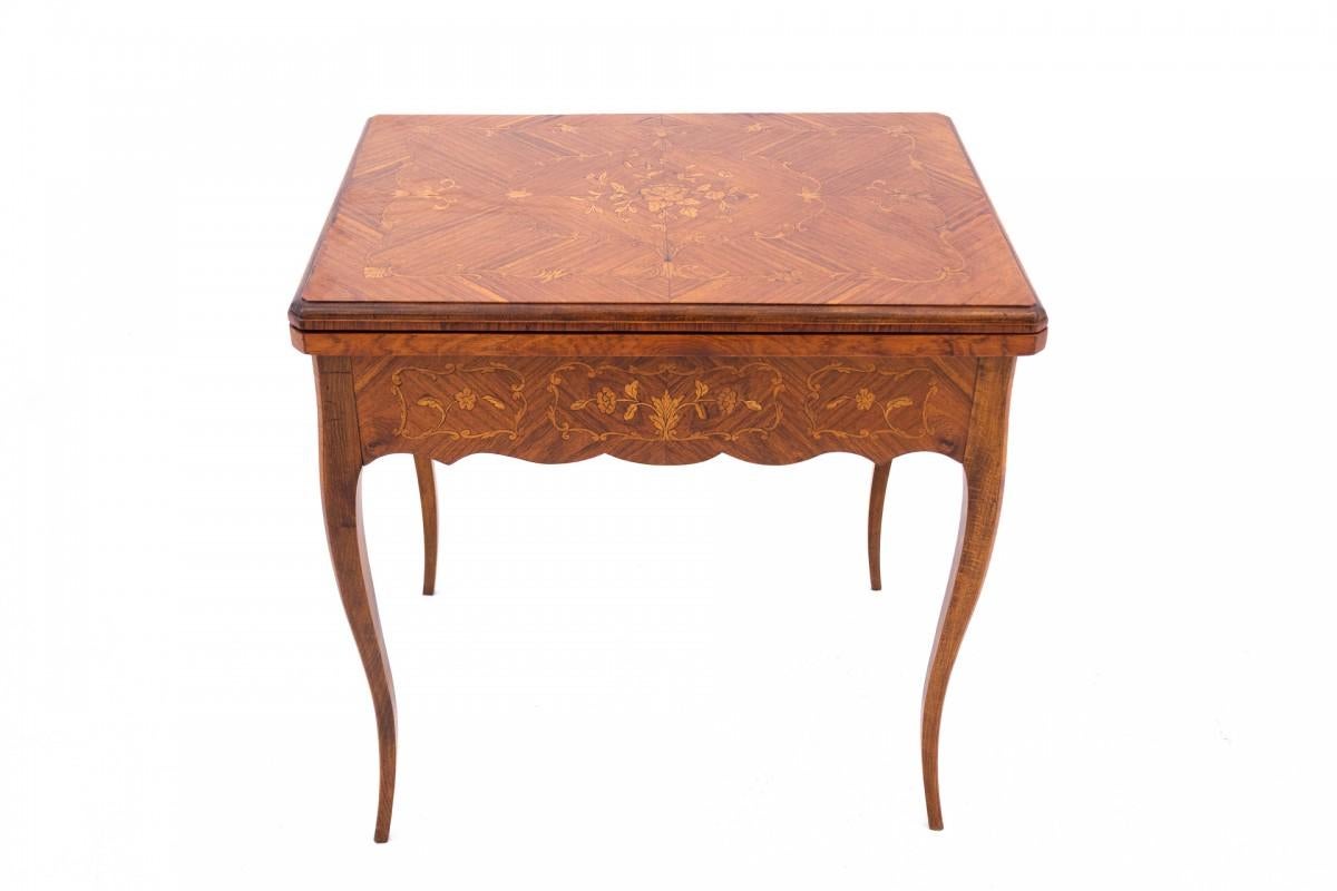 Louis Philippe Inlaid card table, France, circa 1860. For Sale