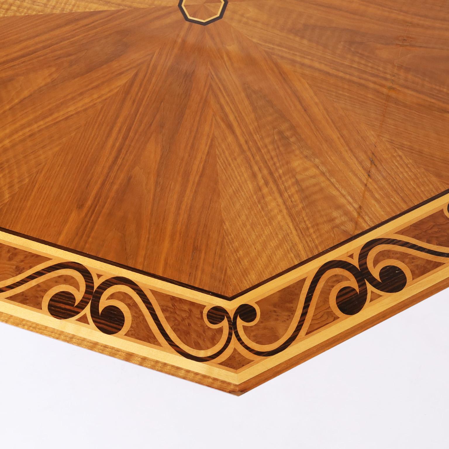 Inlaid Center Table In Good Condition For Sale In Palm Beach, FL