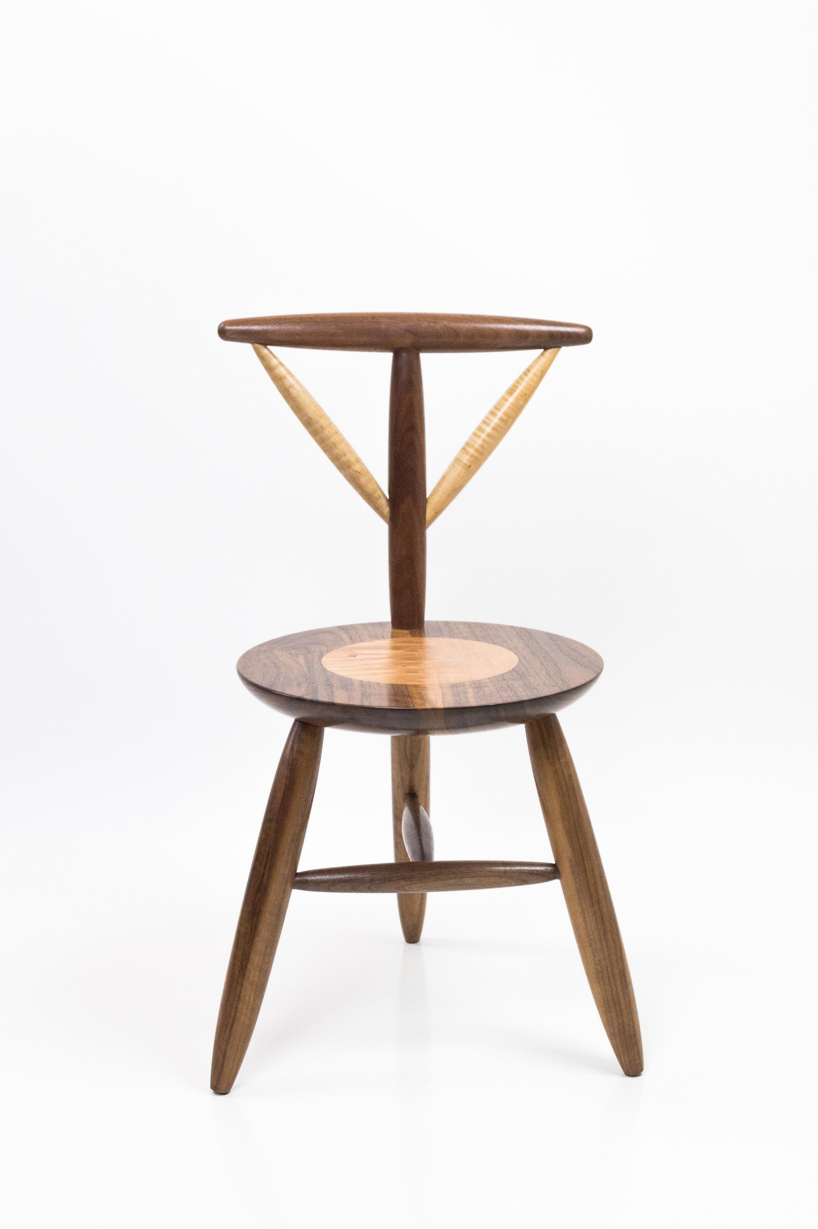 Inlay Inlaid Chair with Exquisite Joinery in Walnut and Maple by Birnam Wood Studio