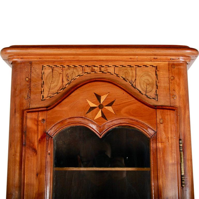 19th Century Inlaid Cherry Cabinet Conversion from Clock