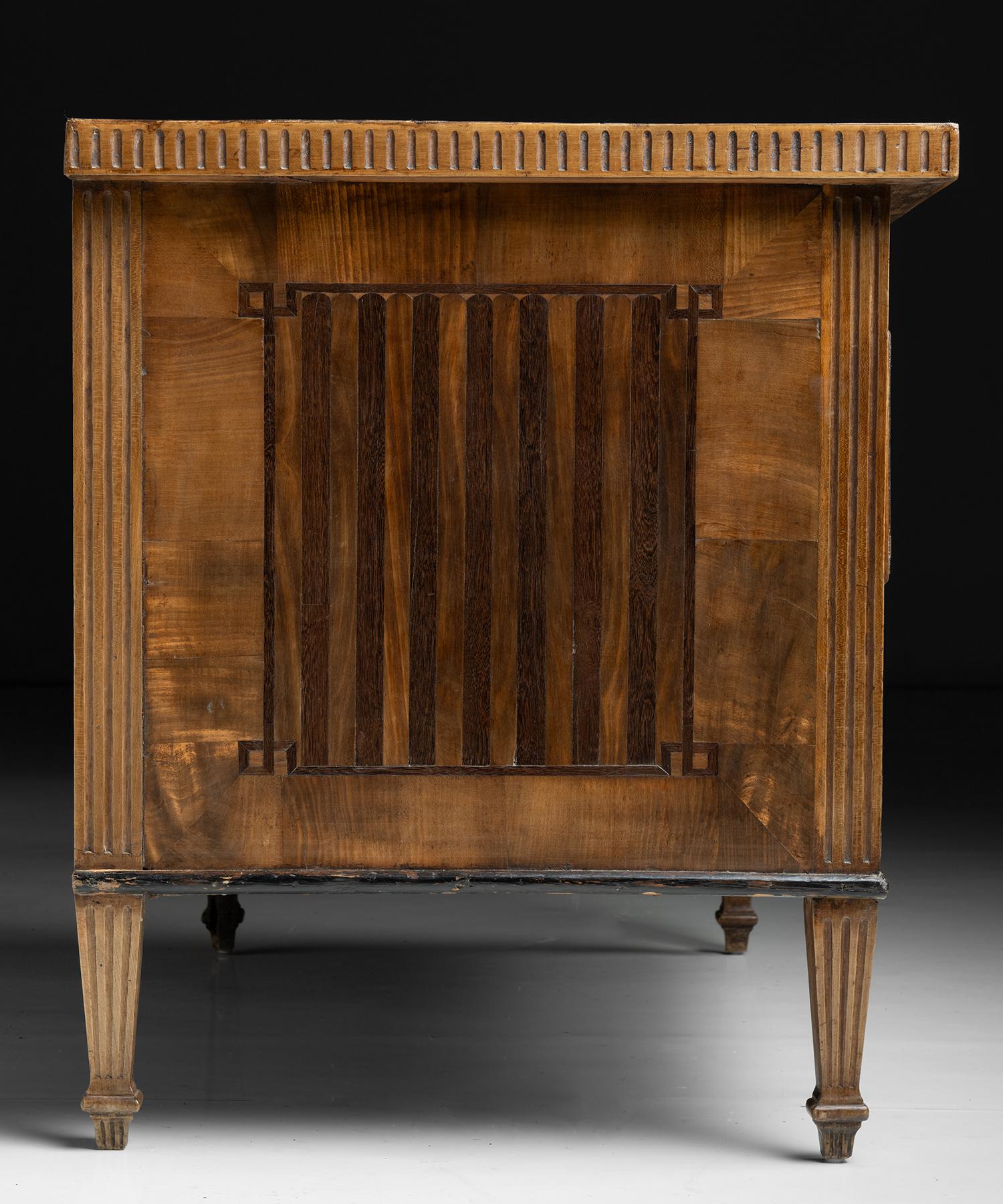 Wood Inlaid Chest of Drawers, England circa 1810 For Sale