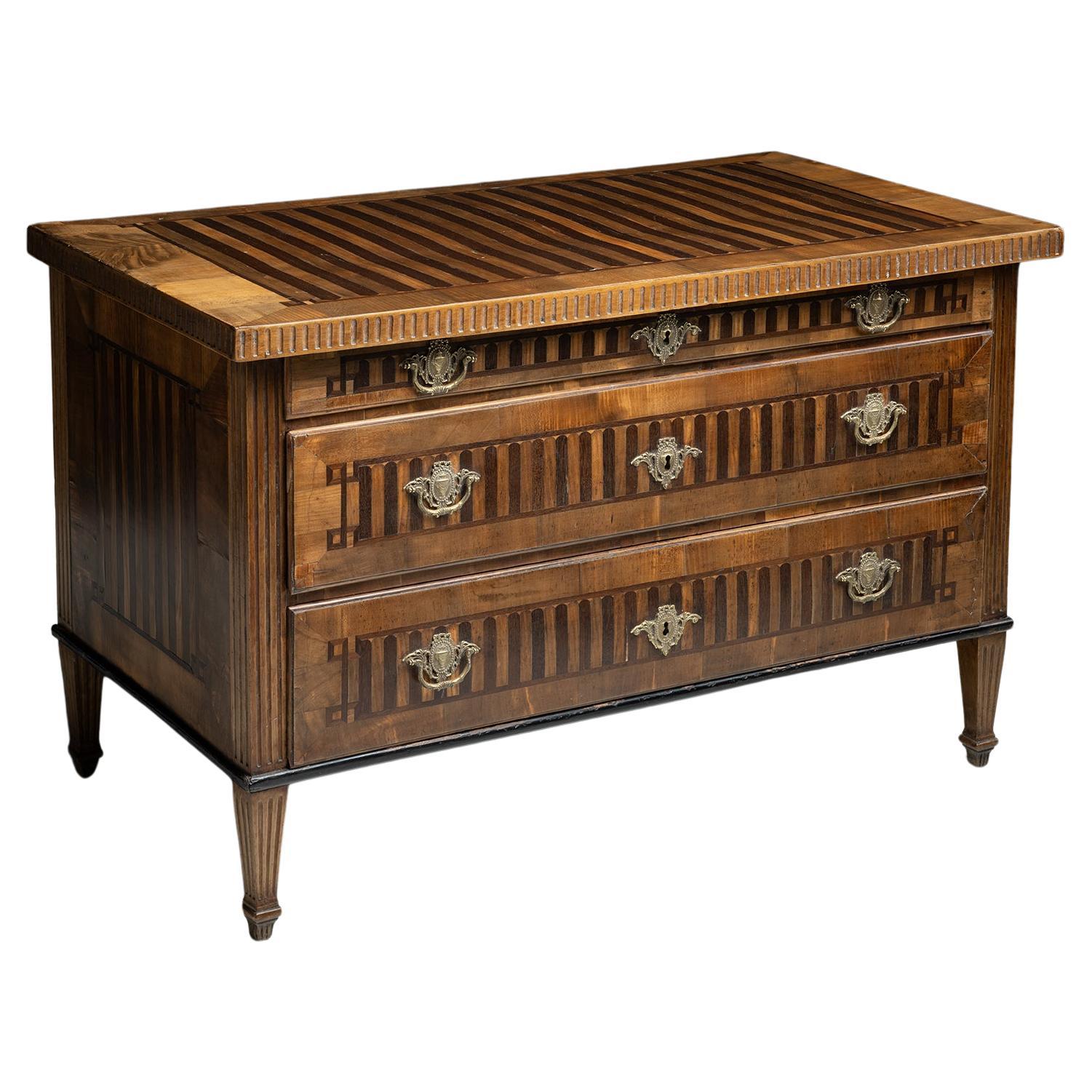 Inlaid Chest of Drawers, England circa 1810 For Sale
