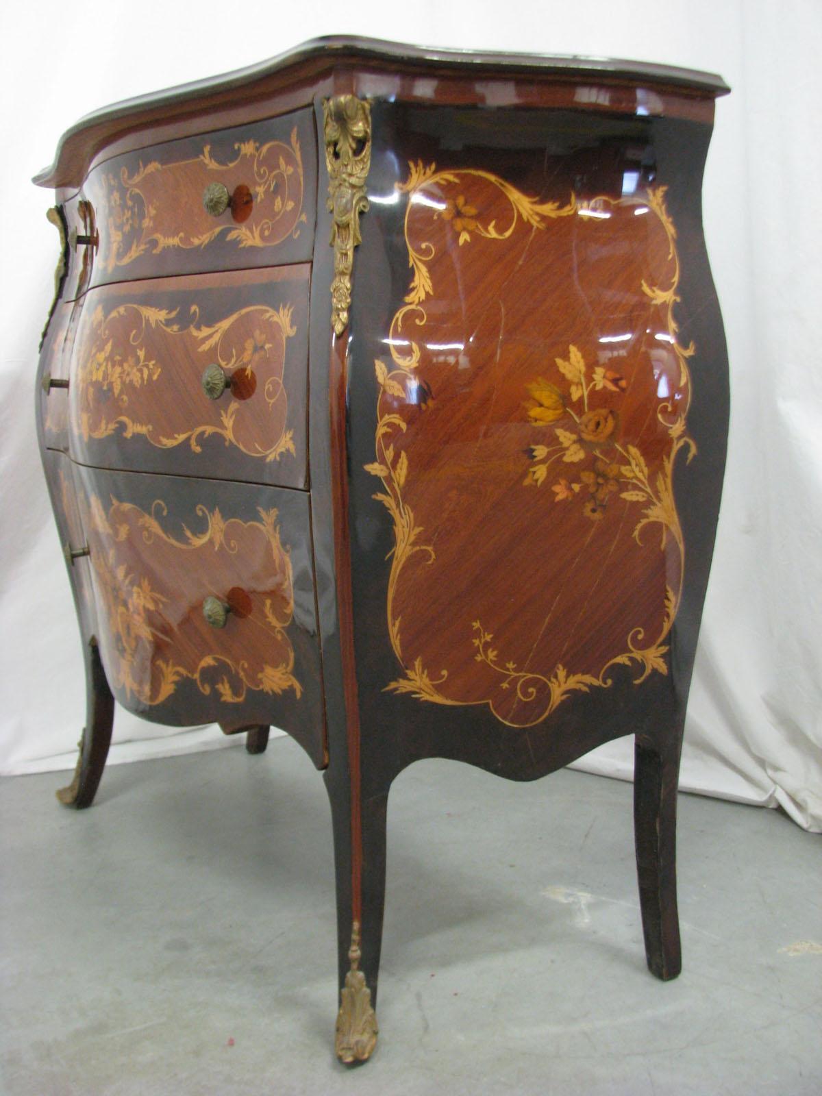 Inlay Inlaid Chest of Drawers in Rococo Style, 20th Century For Sale