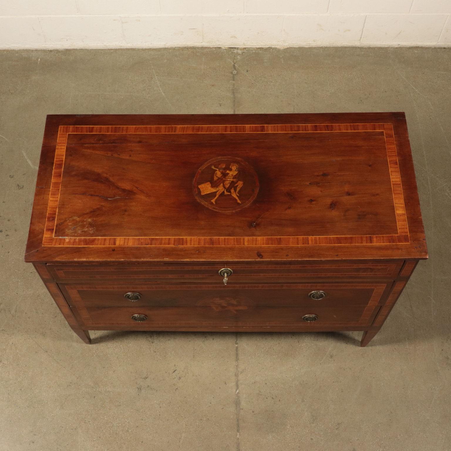 Inlaid Chest of Drawers, Walnut, Italy, 18th-19th Century 2