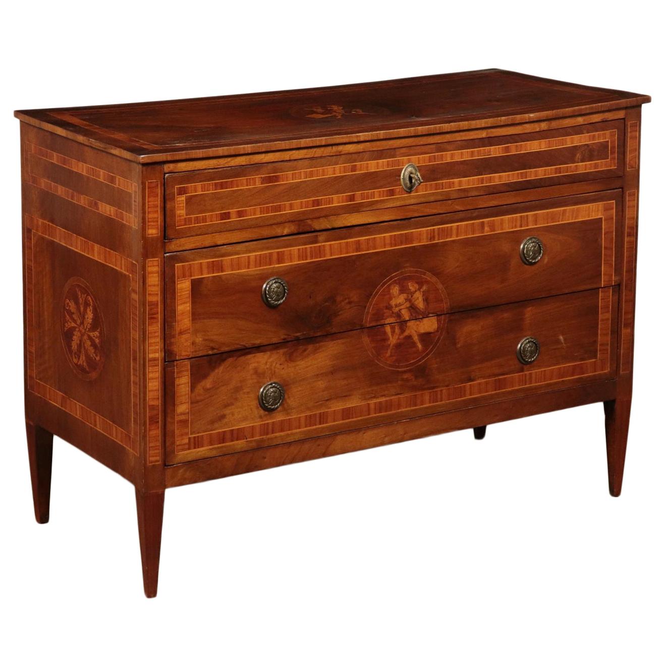 Inlaid Chest of Drawers, Walnut, Italy, 18th-19th Century