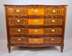 Inlaid Chest of Drawers with double secret compartments, 18th Century